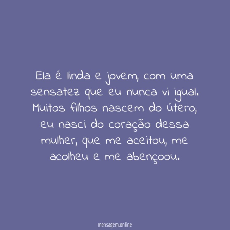 Ela é linda e jovem