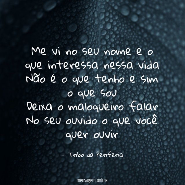 Me vi no seu nome e o que