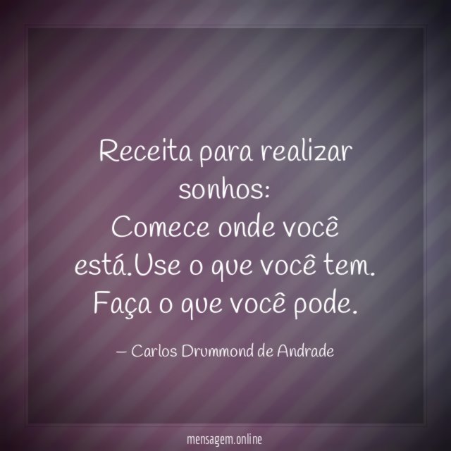 Receita para realizar sonhos
