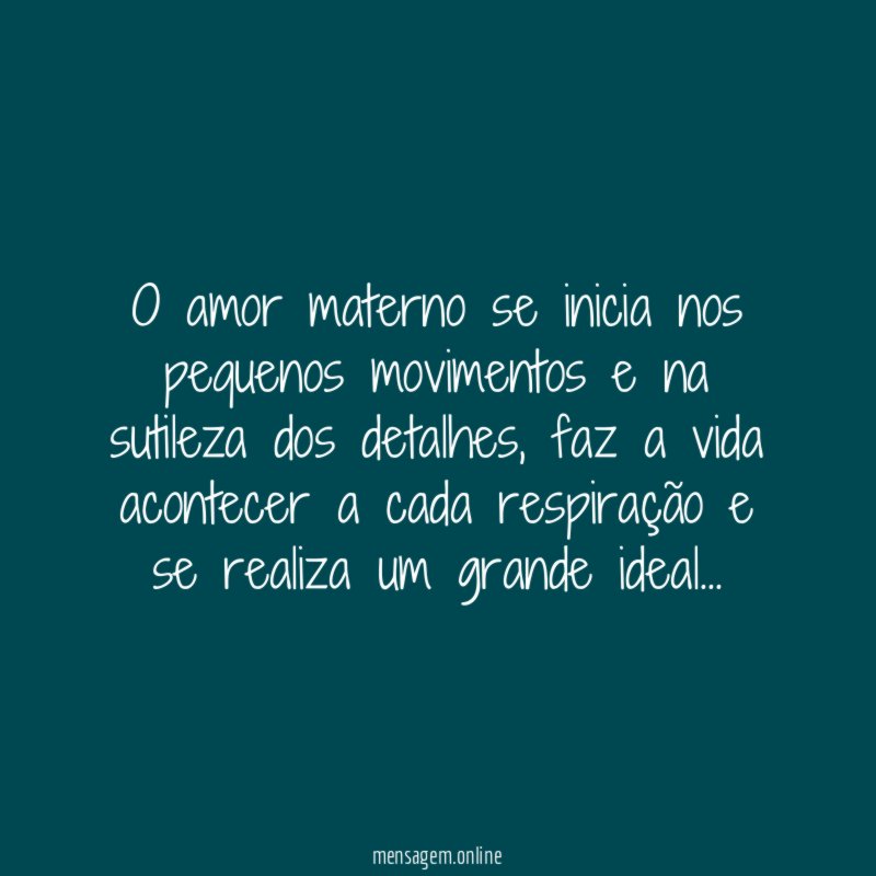 O amor materno se inicia nos pequenos movimentos