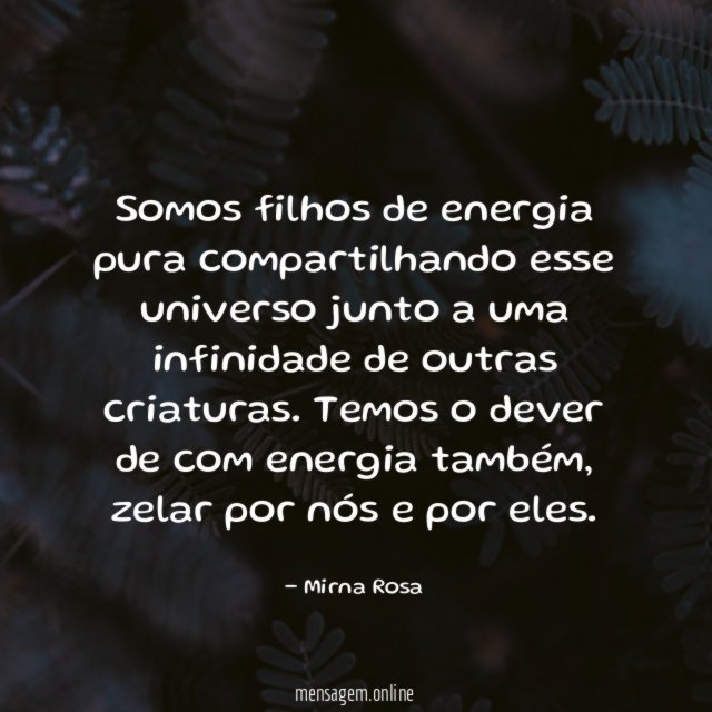 Somos filhos de energia pura compartilhando esse universo