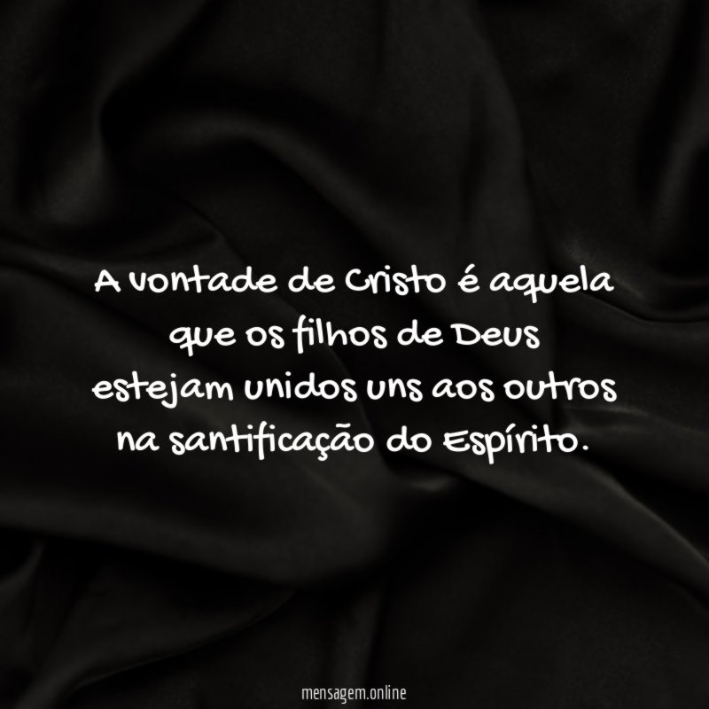 A vontade de Cristo é aquela que os