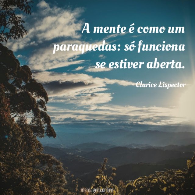 A mente é como um paraquedas