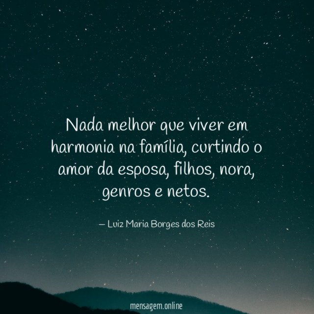 Nada melhor que viver em harmonia na família