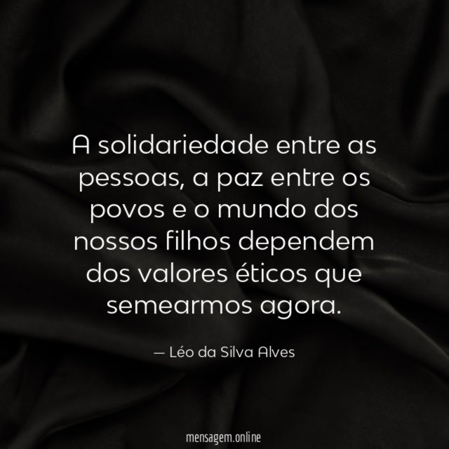A solidariedade entre as pessoas