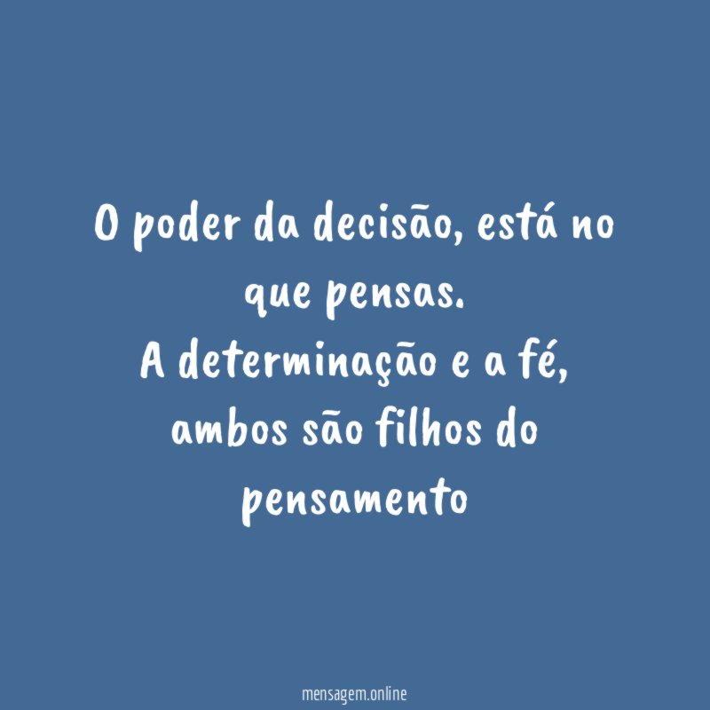 O poder da decisão