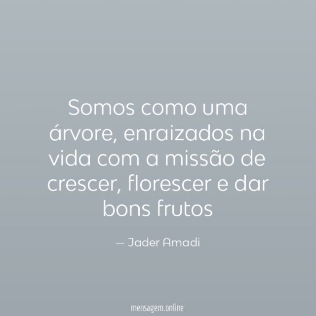 Somos como uma árvore