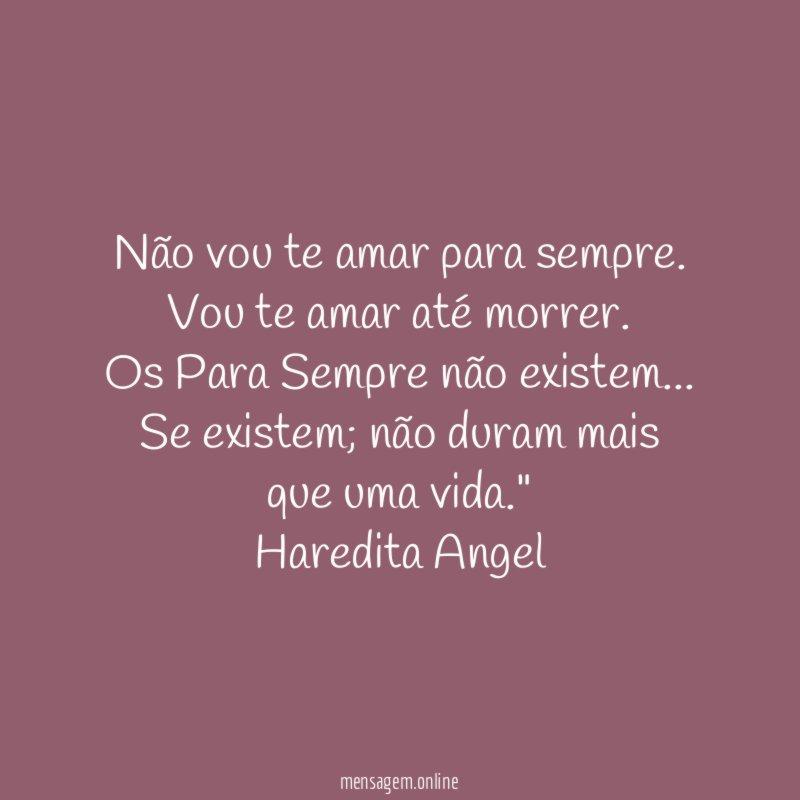 Não vou te amar para sempre