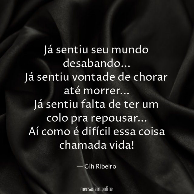Já sentiu seu mundo desabando