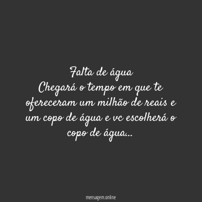 Falta de água