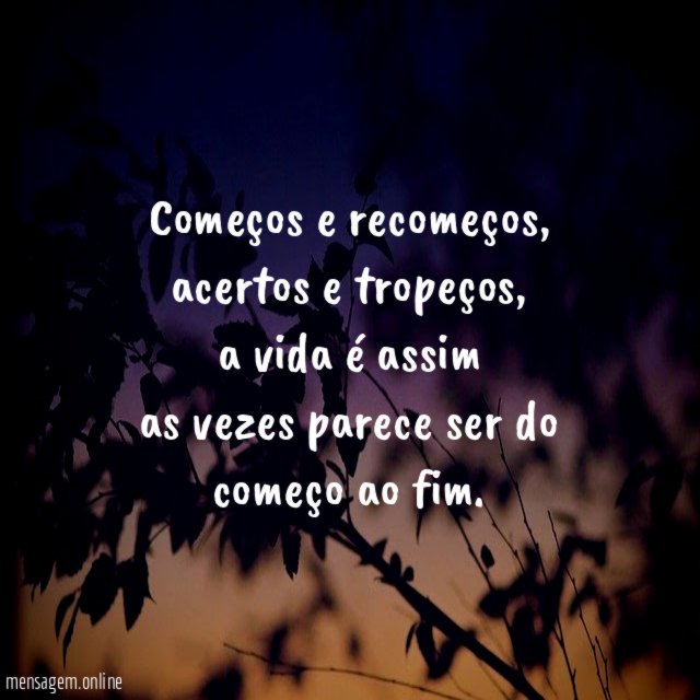 Começos e recomeços