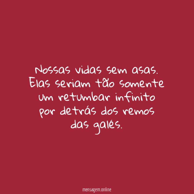 Nossas vidas sem asas