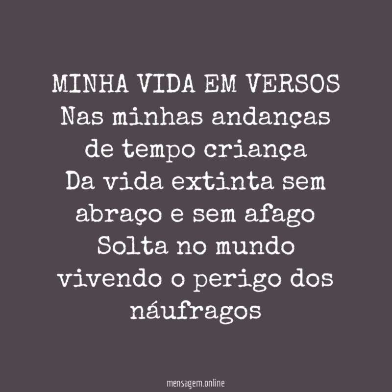MINHA VIDA EM VERSOS