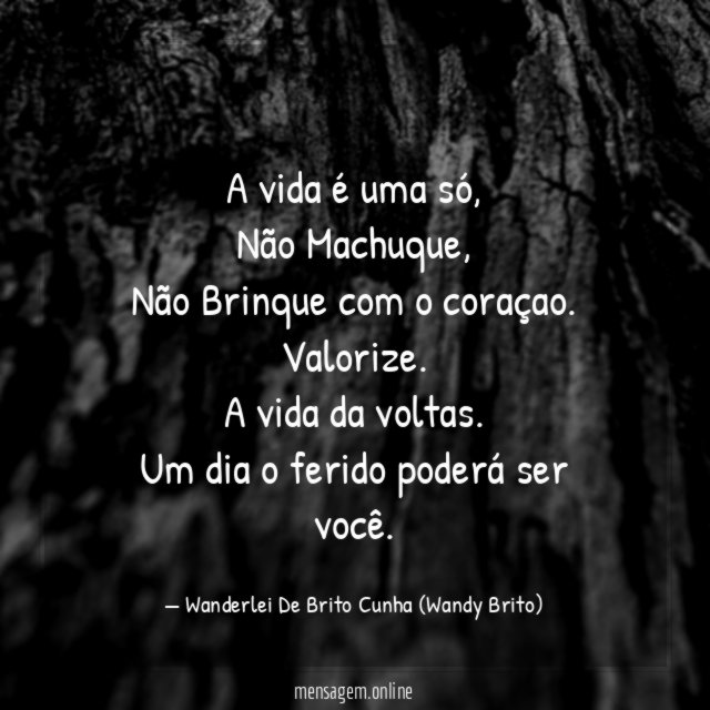 A vida é uma só