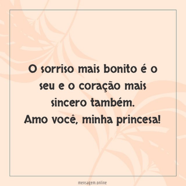 O sorriso mais bonito é seu, minha esposa