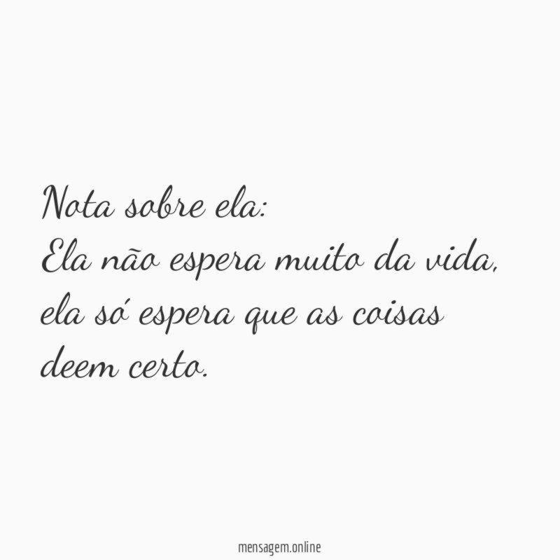 Nota sobre ela: