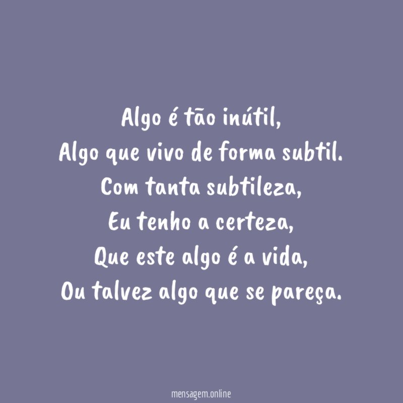 Algo é tão inútil