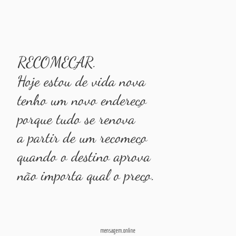 RECOMEÇAR.
