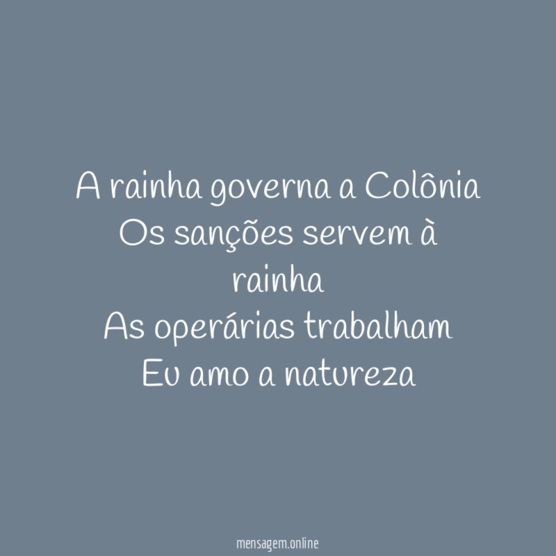 A rainha governa a Colônia Os sanções servem à