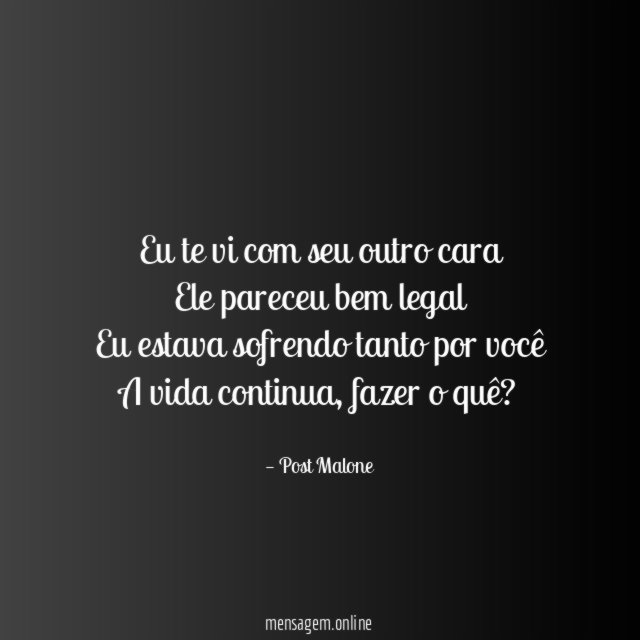 Eu te vi com seu outro cara Ele pareceu