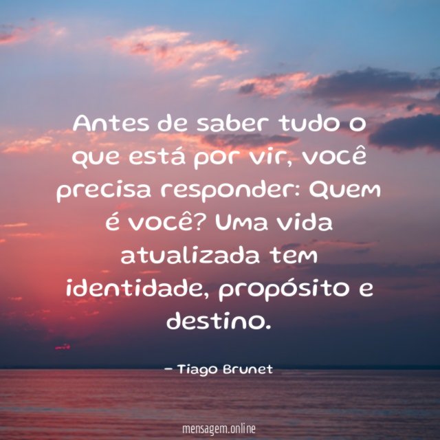 Antes de saber tudo o que está por vir