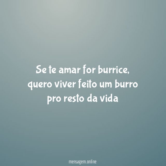 Se te amar for burrice