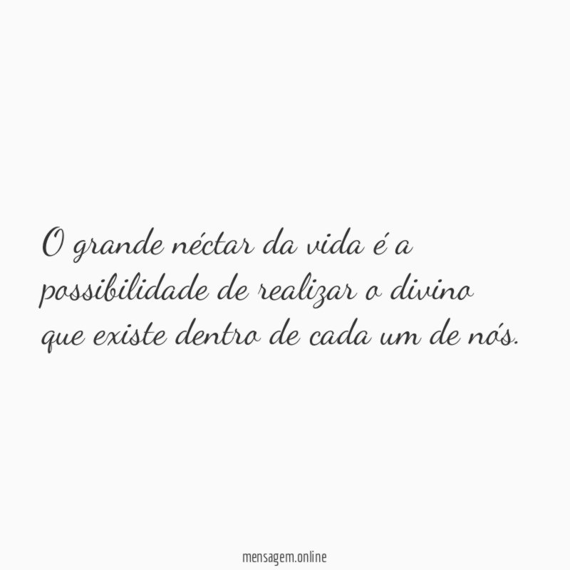 O grande néctar da vida é a possibilidade
