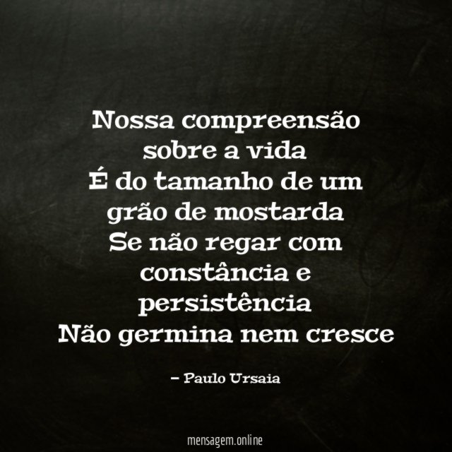 Nossa compreensão sobre a vida É do tamanho de