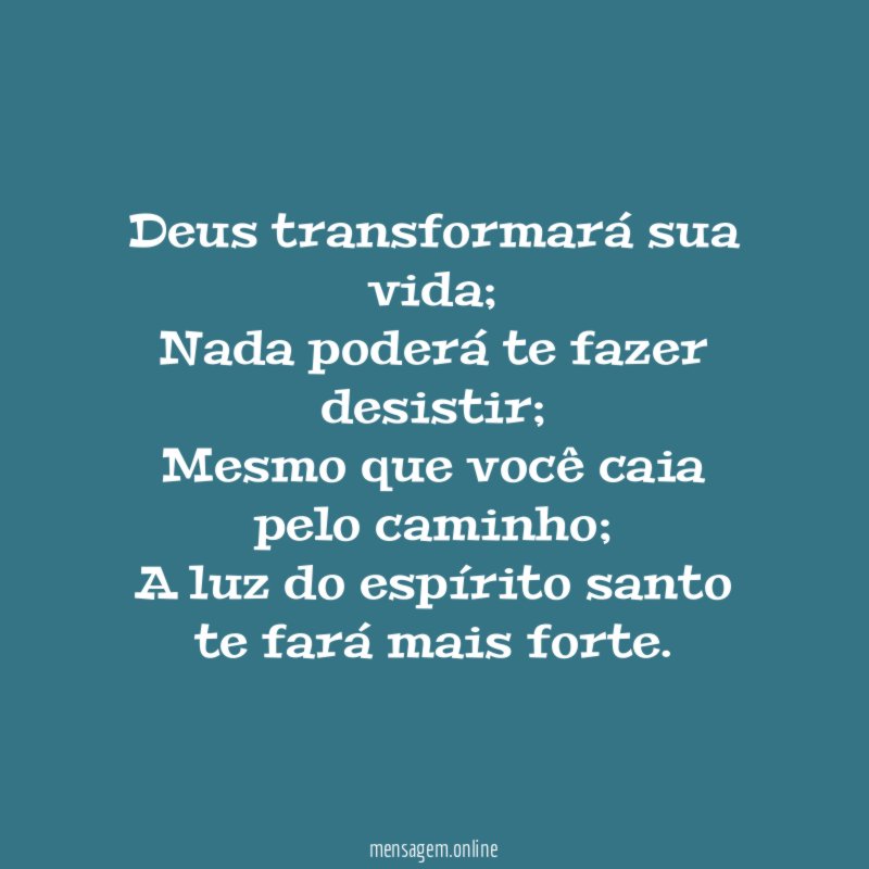 Deus transformará sua vida
