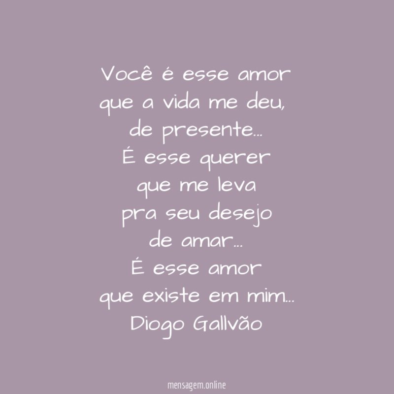 Você é esse amor que a vida me deu