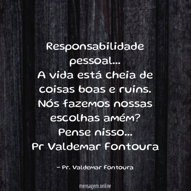 Responsabilidade pessoal…