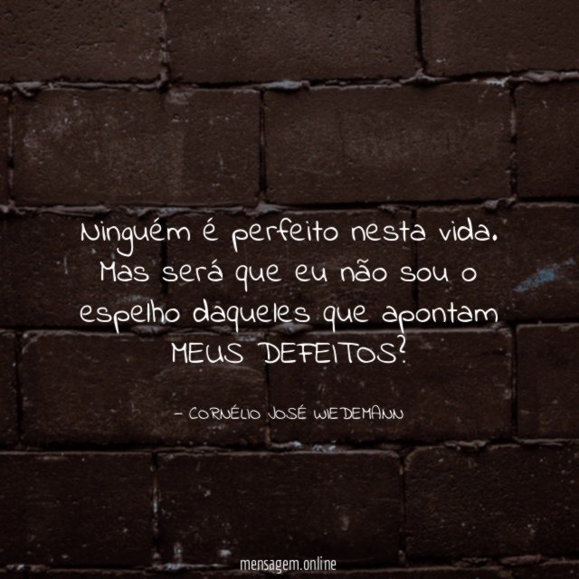 Ninguém é perfeito nesta vida