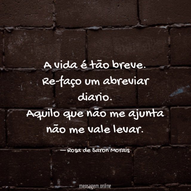 A vida é tão breve