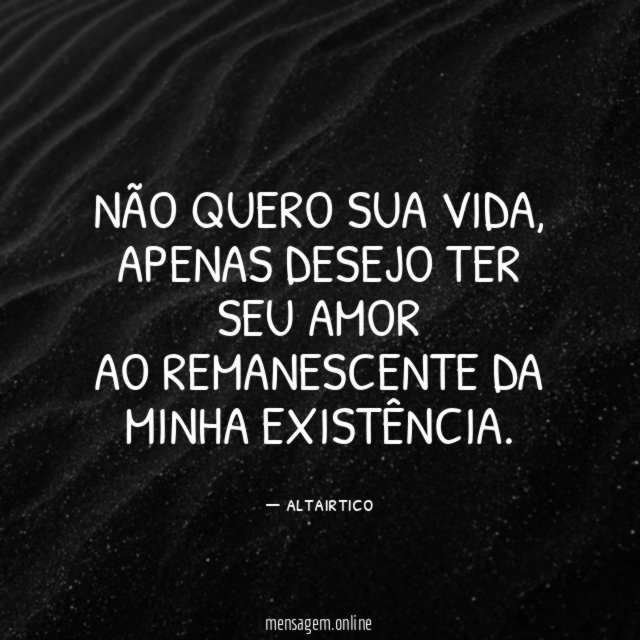 Não quero sua vida