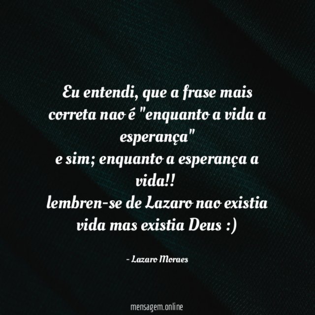 eu entendi