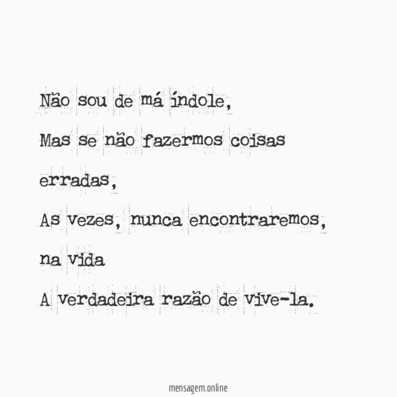 Não sou de má índole