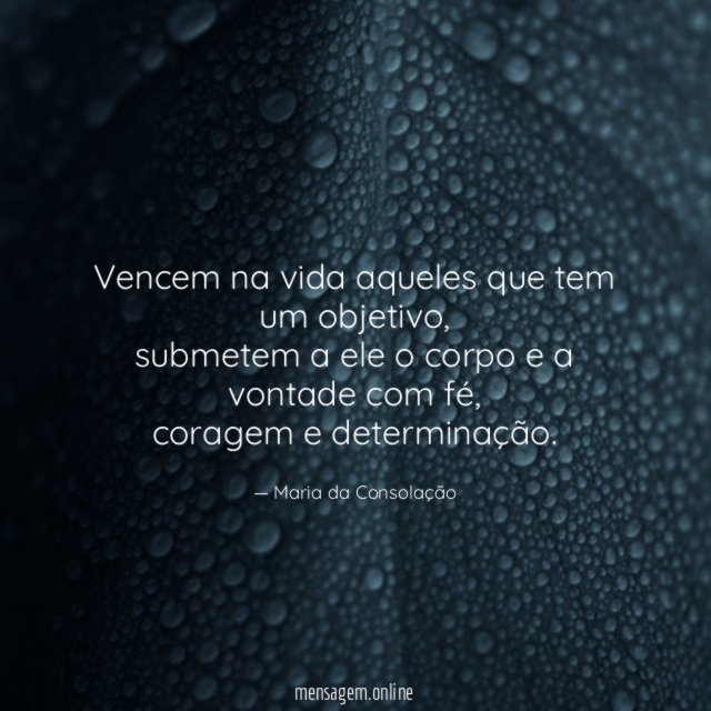 Vencem na vida aqueles que tem um objetivo