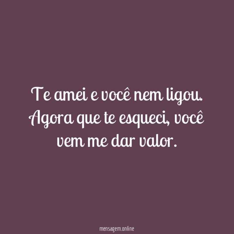Te amei e você nem ligou