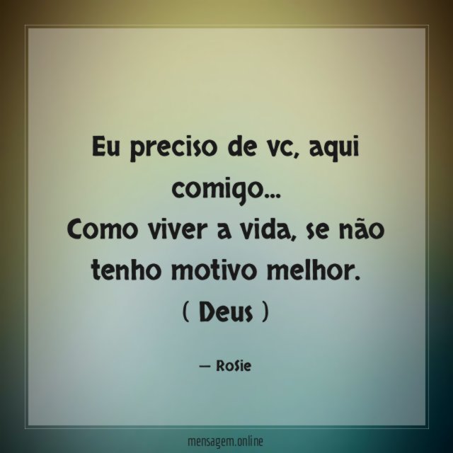 Eu preciso de vc