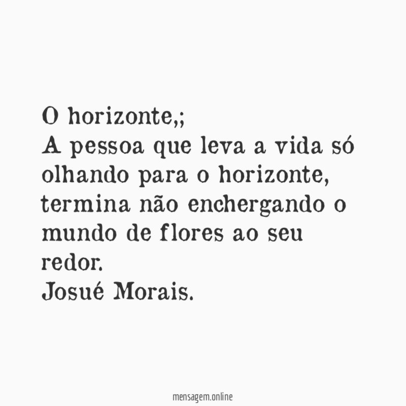 O horizonte,;