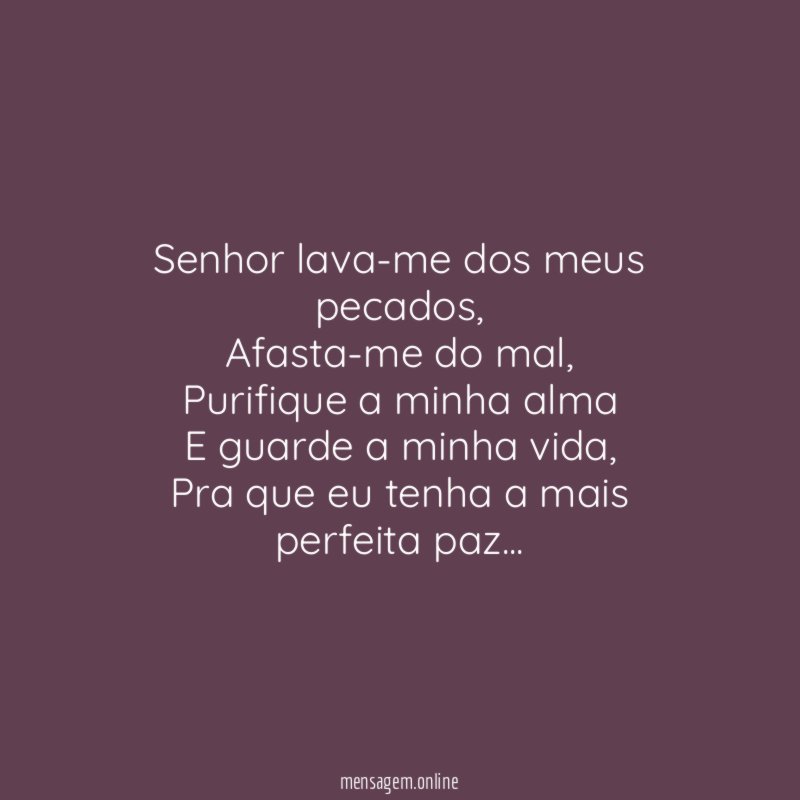 Senhor lava-me dos meus pecados