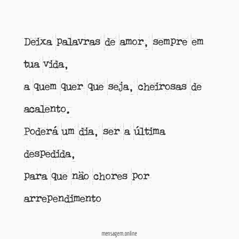 Deixa palavras de amor