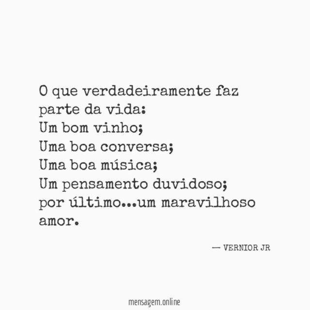 O que verdadeiramente faz parte da vida