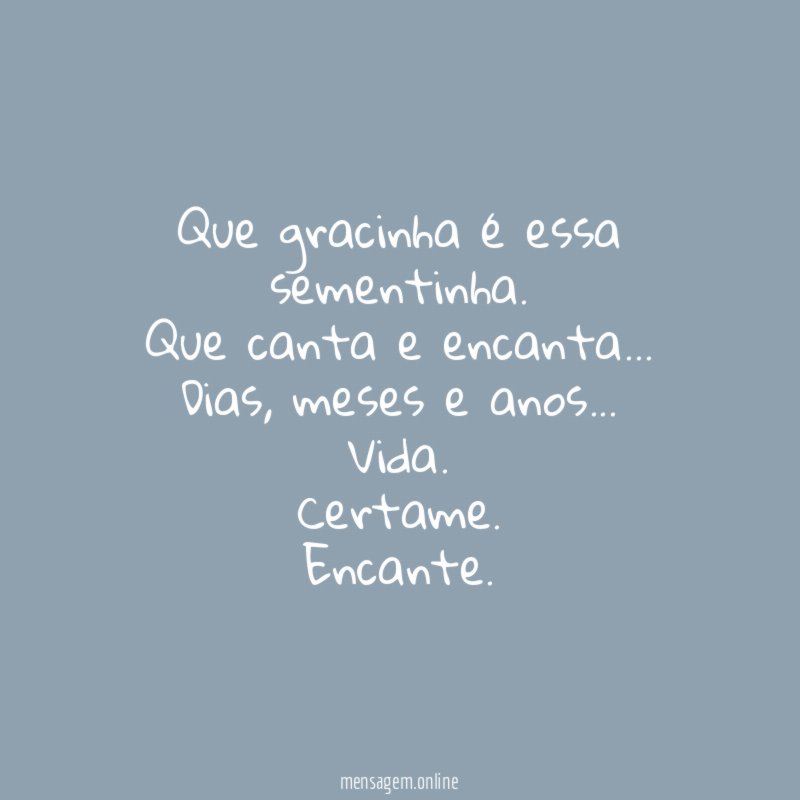 Que gracinha é essa sementinha