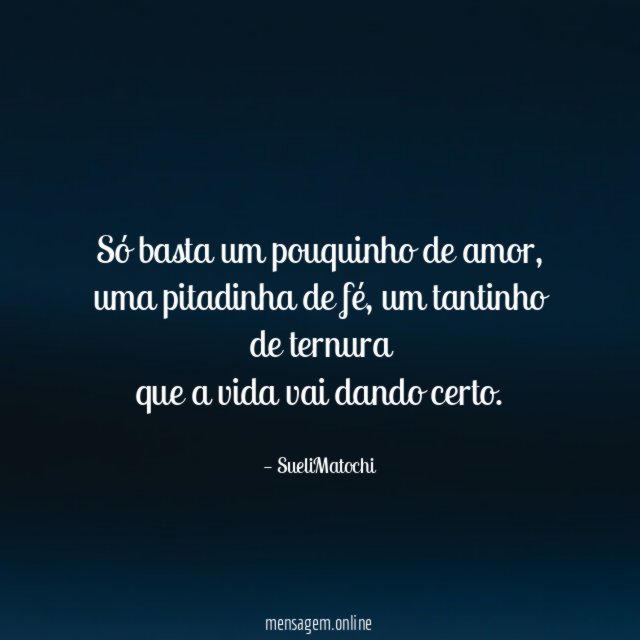 Só basta um pouquinho de amor