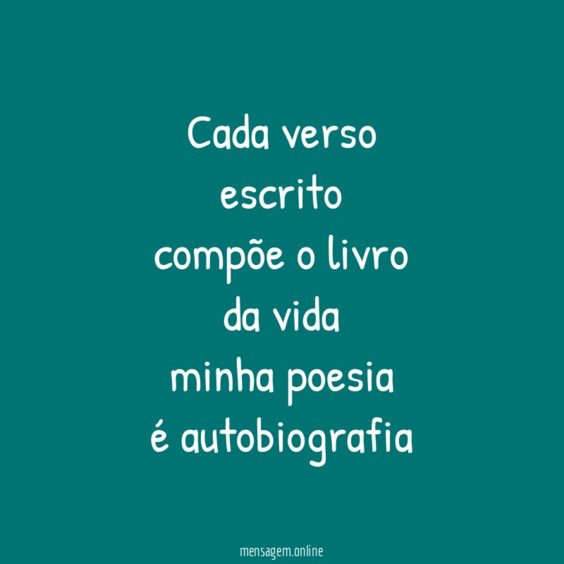cada verso
escrito