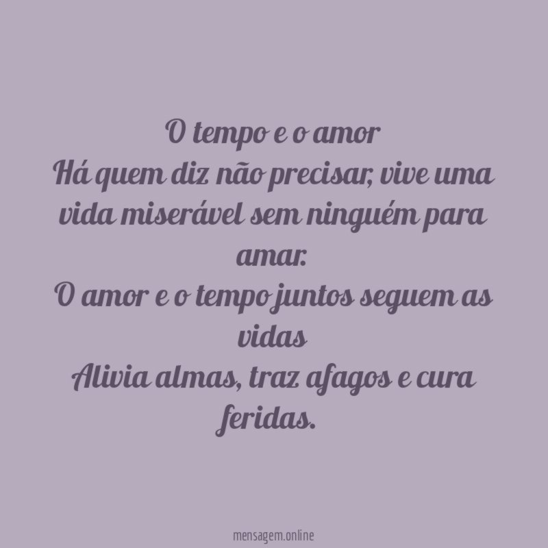 O tempo e o amor