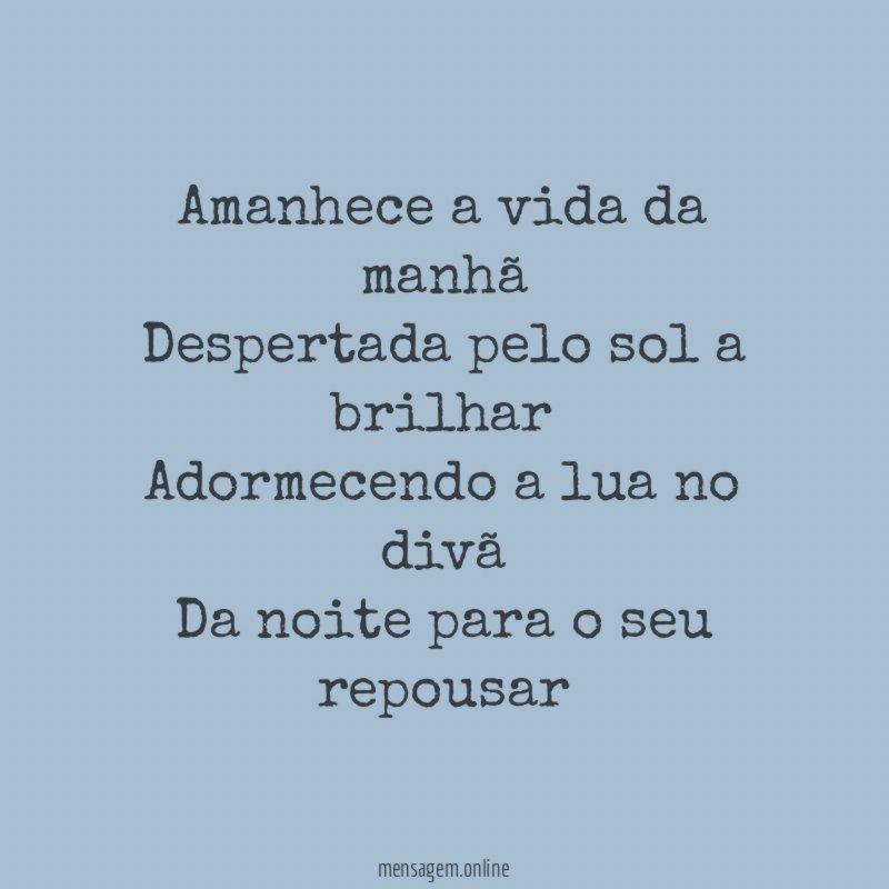 Amanhece a vida da manhã Despertada pelo sol a