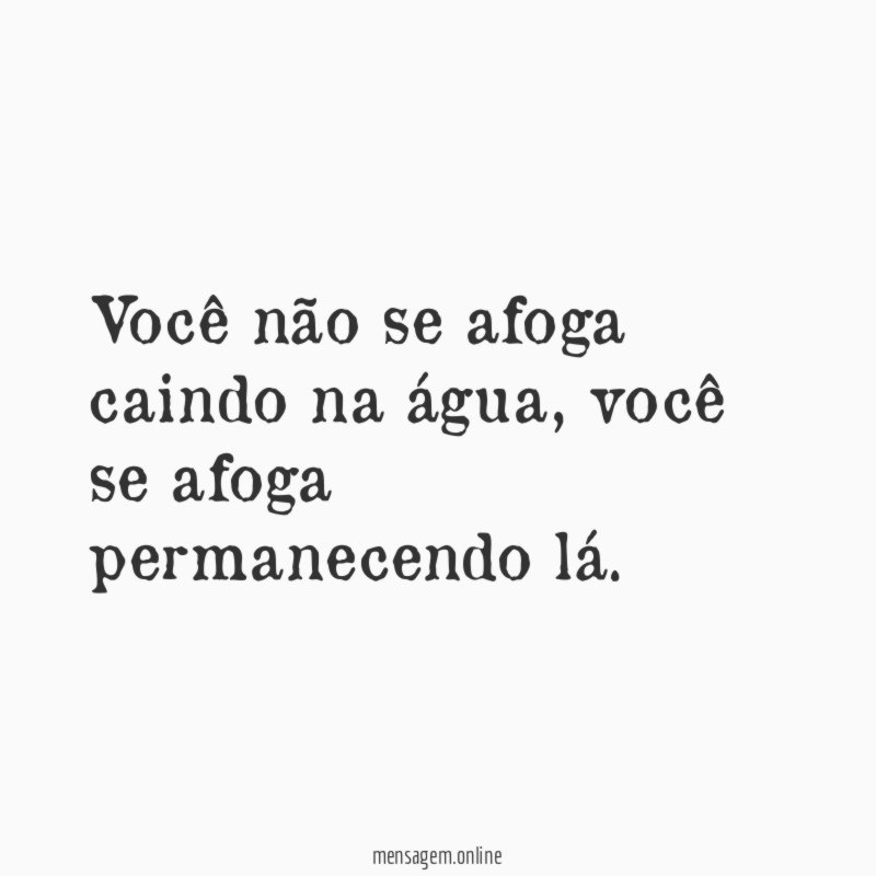 Você não se afoga caindo na água