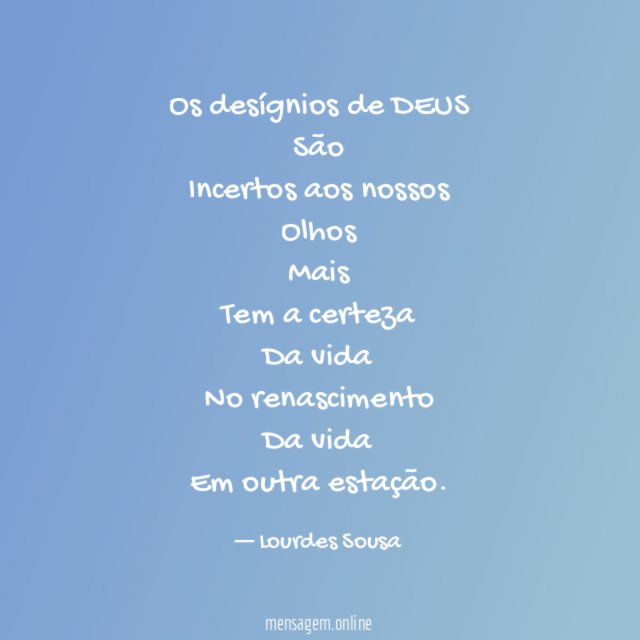 " Os desígnios de DEUS